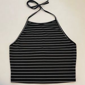 Halter Striped Crop Top